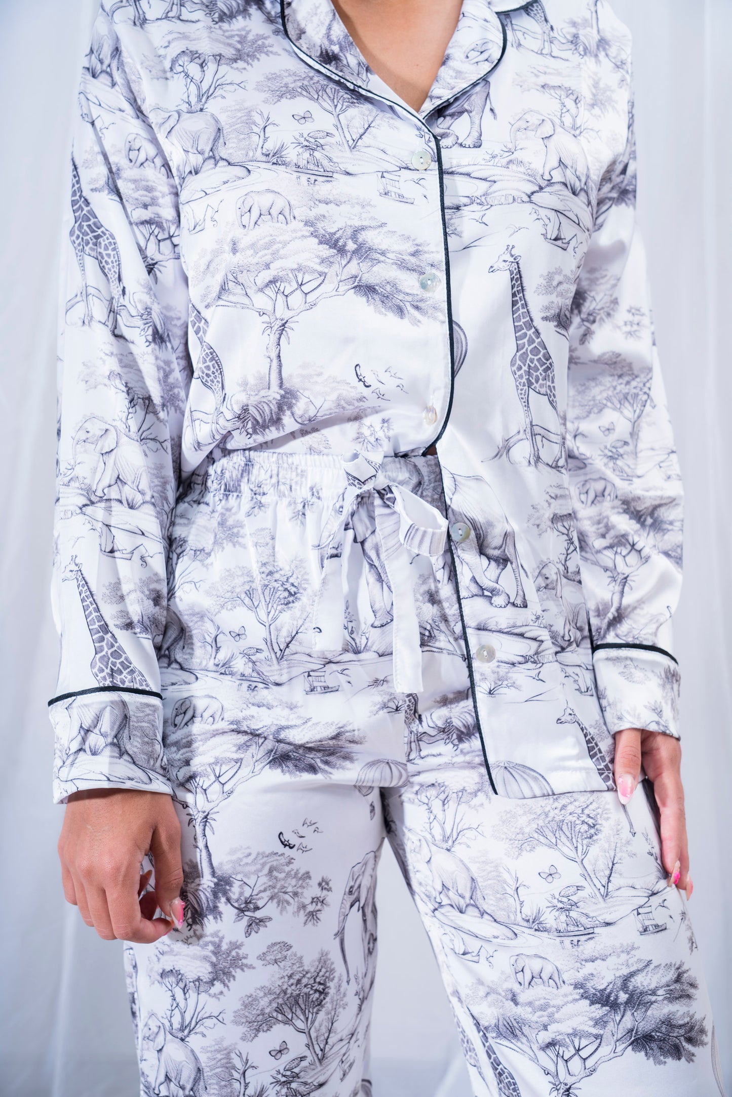 Toile de Jouy - Paisaje Romantic Black
