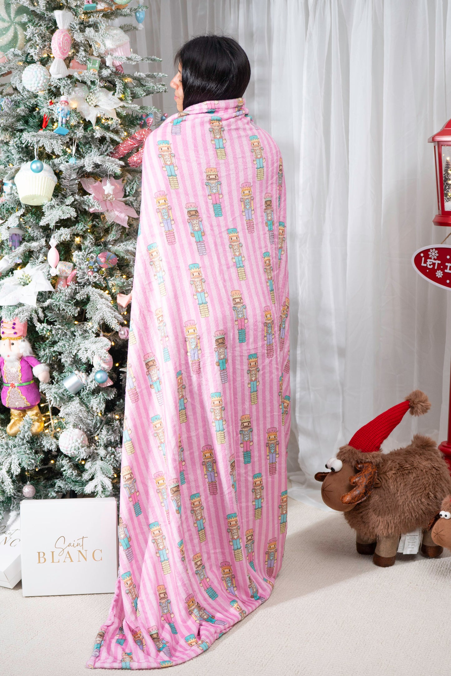 Nutcrackers Rayas Rosa Frazada