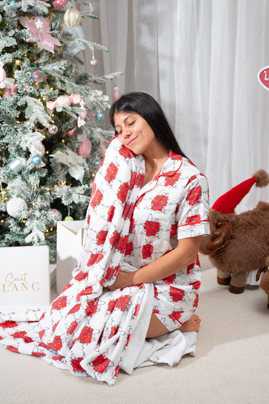 Snoopy Lights Christmas Frazada